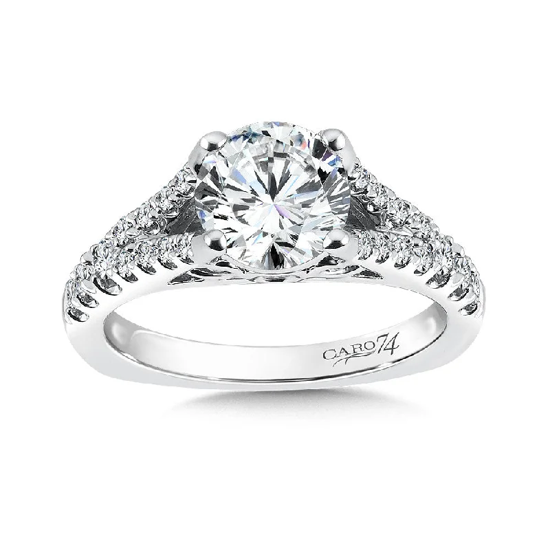 Round Diamond Split Shank Engagement Ring