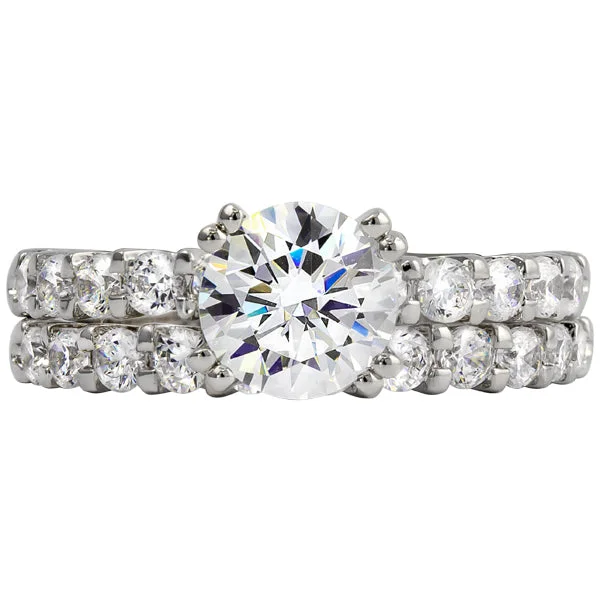 Round Diamond U-Cut Engagement Ring