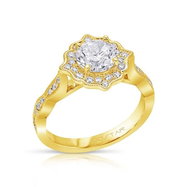 Round Diamond Vintage Halo Engagement Ring