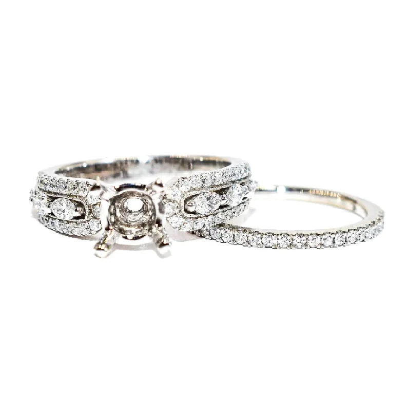 Round & Marquise Diamond Wedding Set