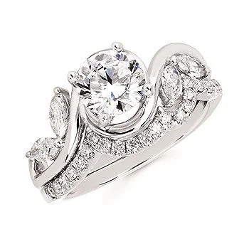 Round & Marquise Diamond Engagement Ring