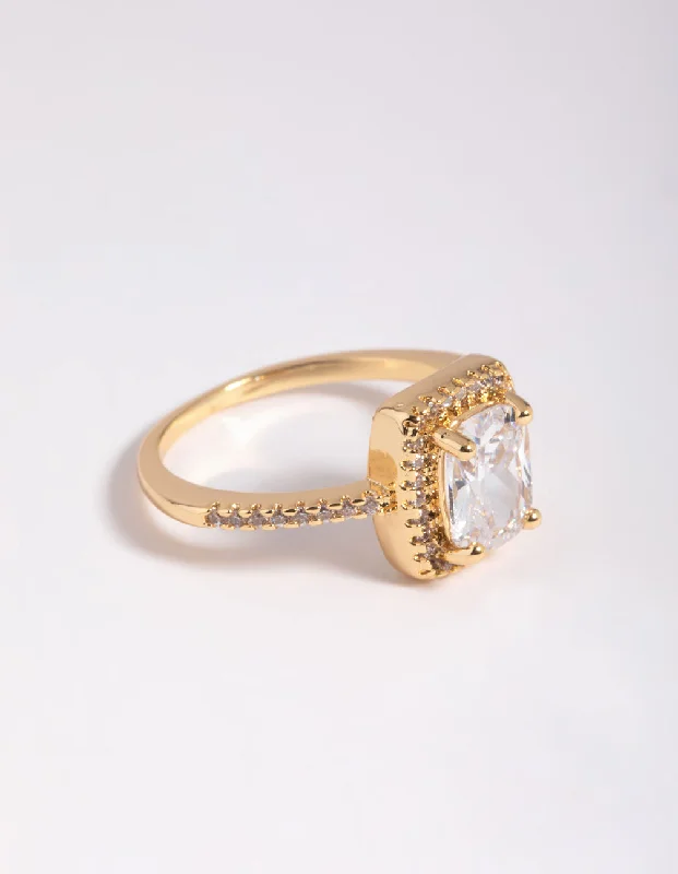 Gold Cubic Zirconia Ring