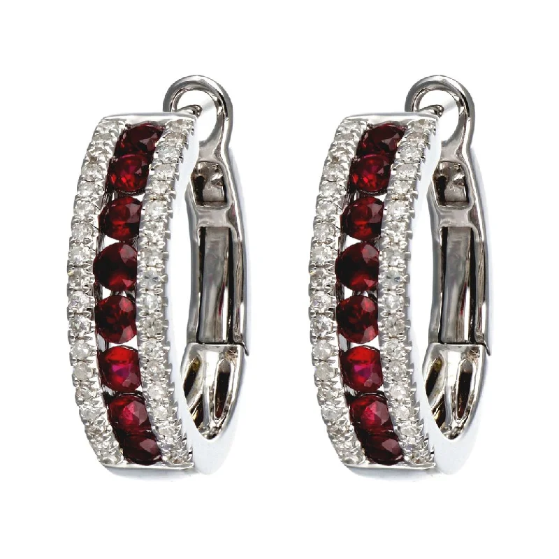 Ruby Earrings (Ruby 0.76 cts. White Diamond 0.22 cts.)