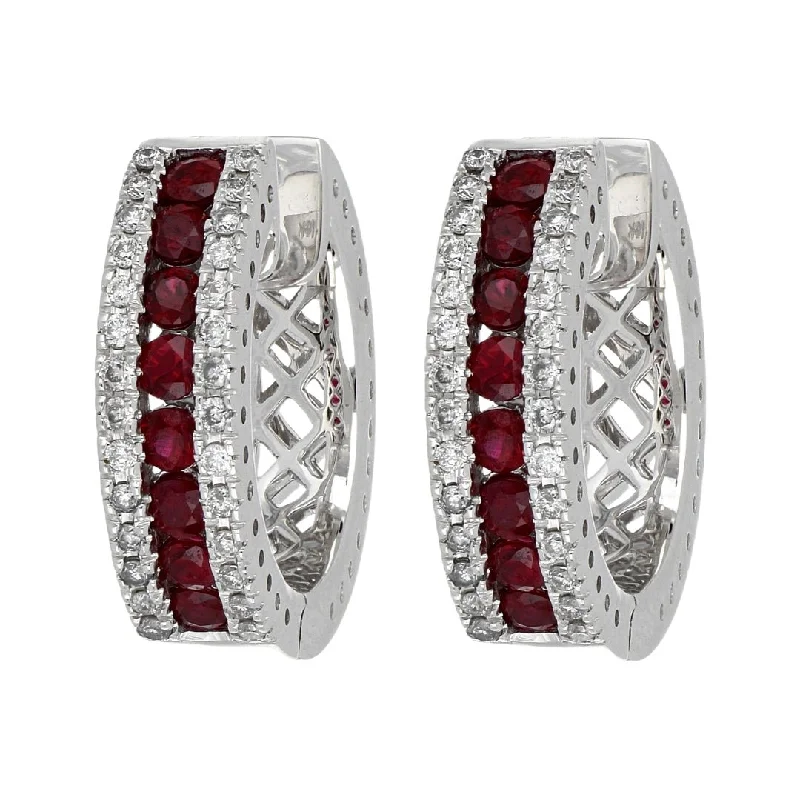 Ruby Earrings (Ruby 1.01 cts. White Diamond 0.41 cts.)