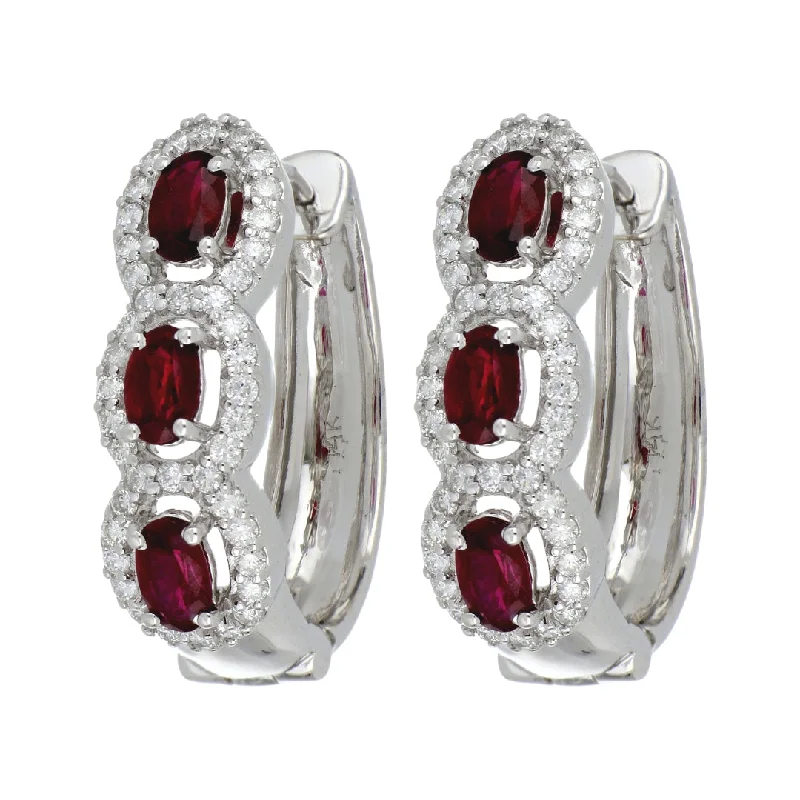 Ruby Earrings (Ruby 1.87 cts. White Diamond 0.72 cts.)