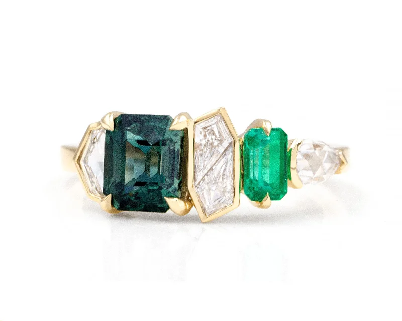 Teal Patchwork Ring