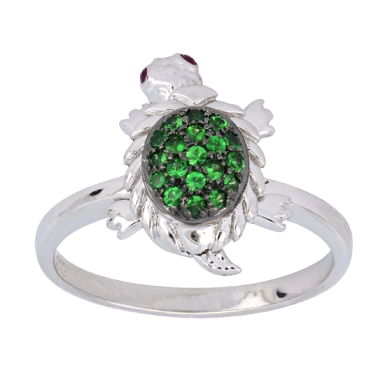 Tsavorite Ladies Ring (Tsavorite 0.25 cts. Ruby Included cts.)