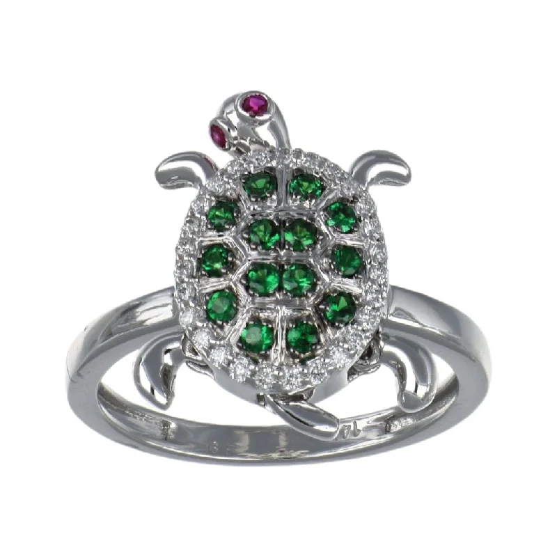 Tsavorite Ring (Tsavorite 0.28 cts. White Diamond 0.13 cts.)