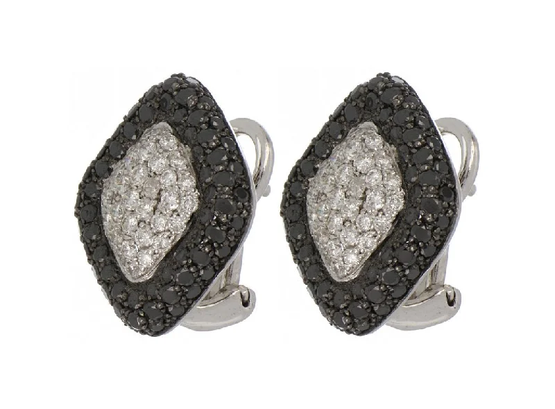 White Diamond Earrings (White Diamond 2.9 cts. Black Diamond Included cts.)