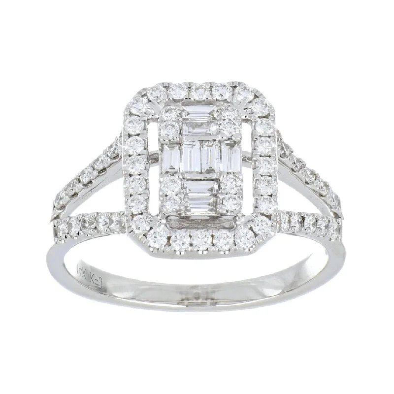 White Diamond Ring (White Diamond 0.547 cts. White Diamond 0.214 cts.)