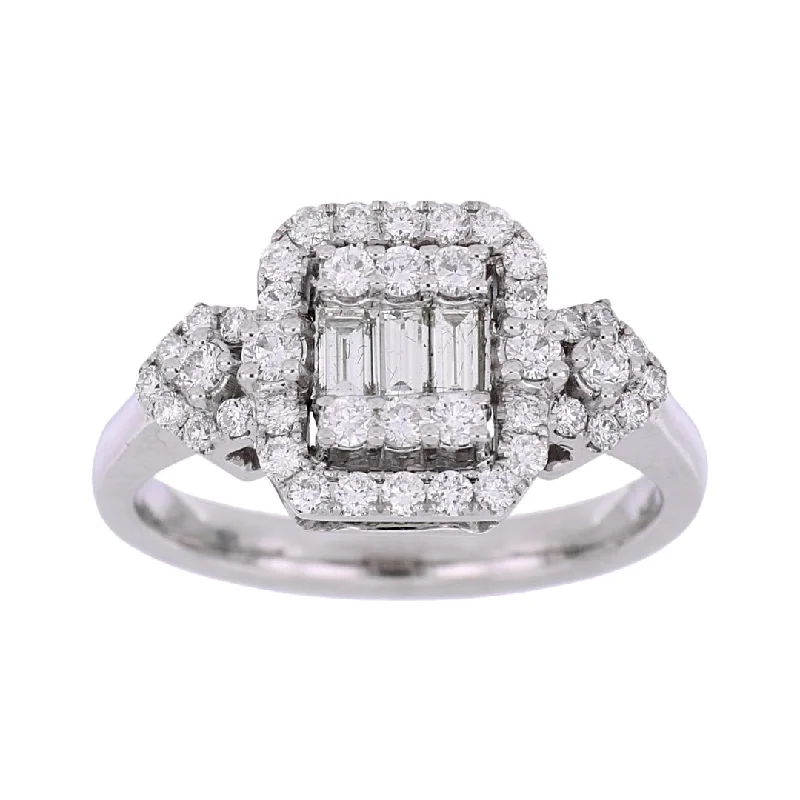 White Diamond Ring (White Diamond 0.59 cts. White Diamond 0.22 cts.)