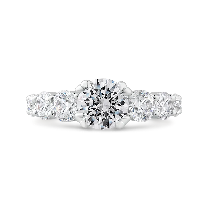 14K White Gold Diamond Engagement Ring (Semi-Mount)