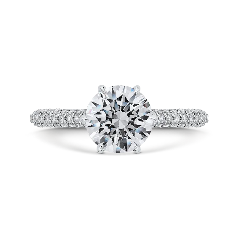 14K White Gold Diamond Engagement Ring (Semi-Mount)