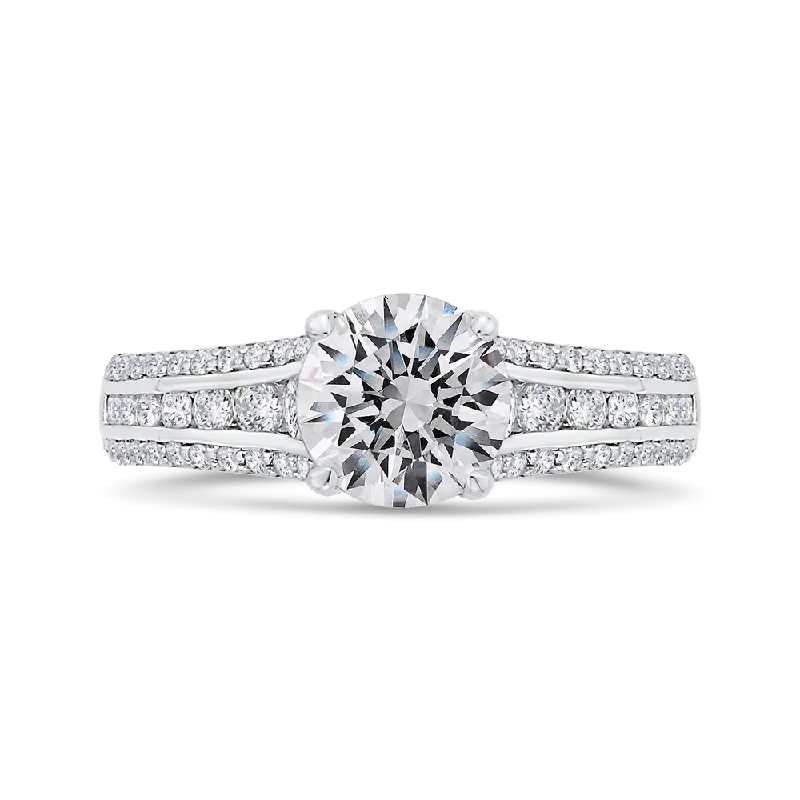 14K White Gold Diamond Engagement Ring (Semi-Mount)