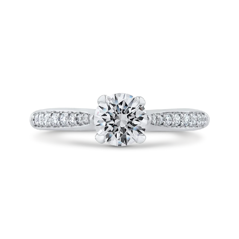 14K White Gold Round Ct Diamond Engagement Ring