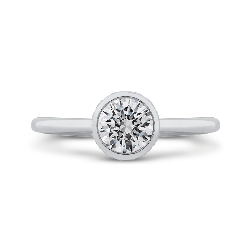 14K White Gold Round Diamond Classic Engagement Ring