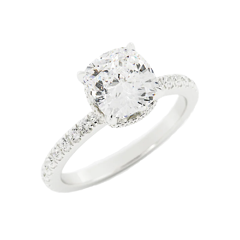 2.4 Carat Round Cut Diamond Engagement Ring 14k White Gold