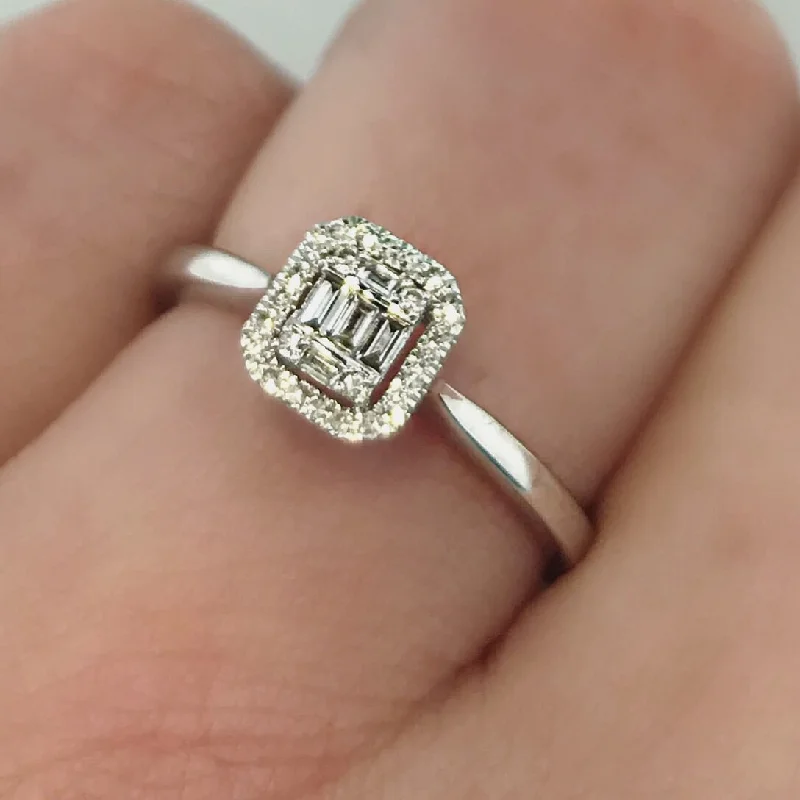 14k White Gold .18ct Engagement Ring