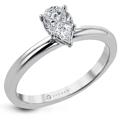 14k White Gold .34ct Diamond Engagement Ring