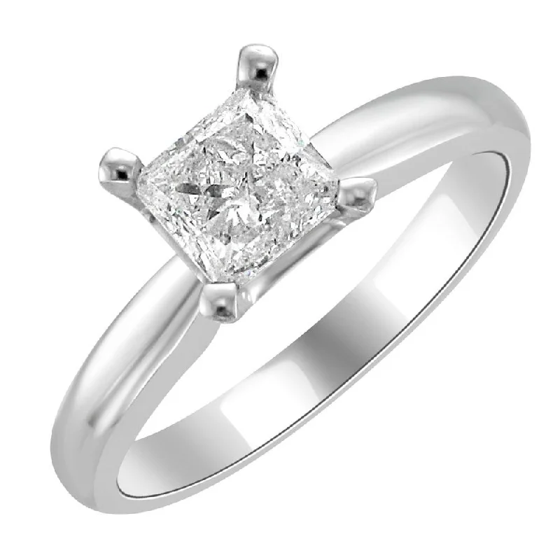 14KT WHITE GOLD 1.00CT PRINCESS DIAMOND SOLITAIRE RING