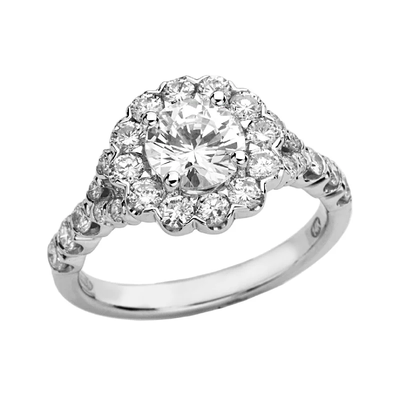 14K White Gold Diamond Engagement Ring