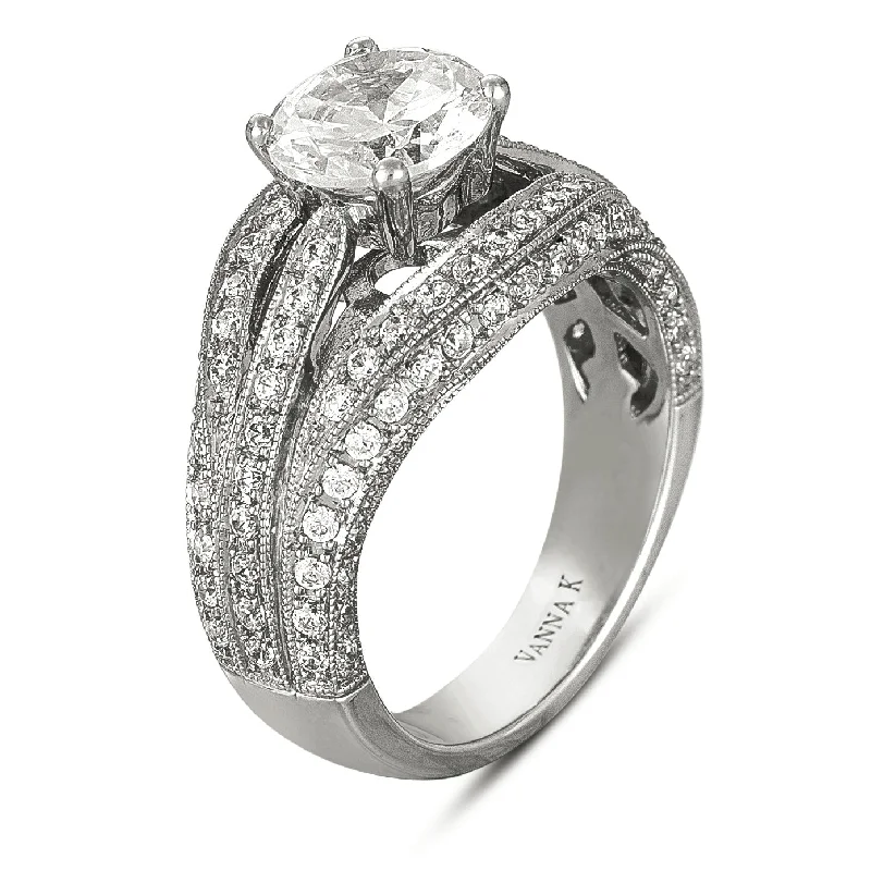 18K White Gold Diamond Engagement Ring