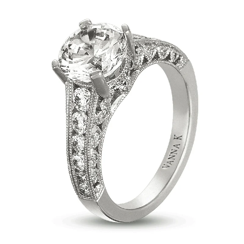 18K White Gold Diamond Engagement Ring