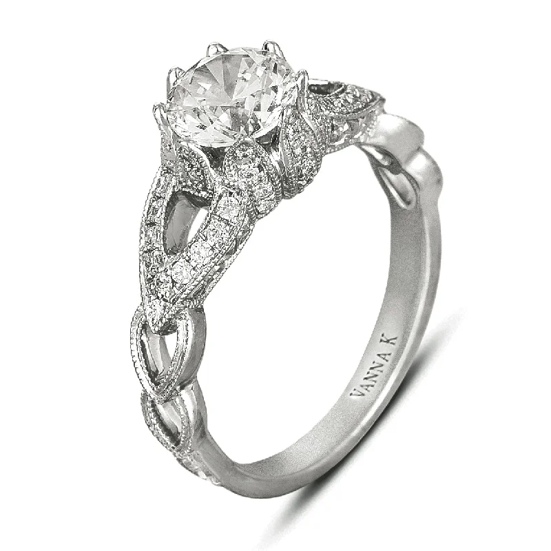 18K White Gold Diamond Engagement Ring