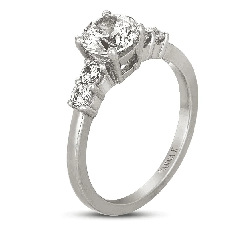 18K White Gold Diamond Engagement Ring