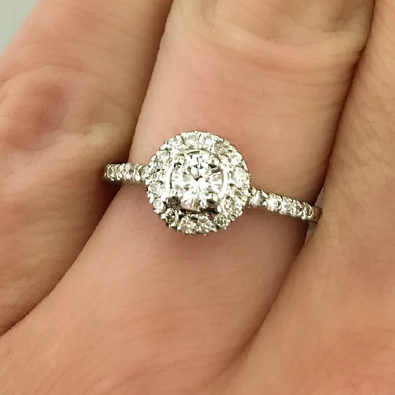 .72ct 14k White Gold Engagement Ring Set