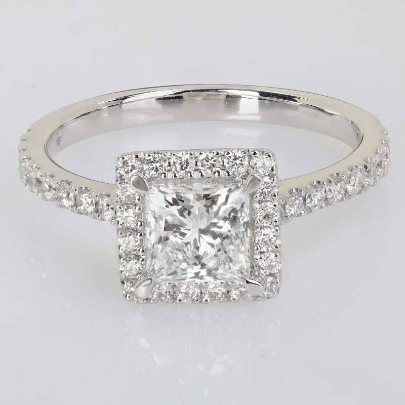 Created Forever 1ct TDW Oval-Cut Lab-Grown Diamond Halo Engagement Ring 14k White Gold