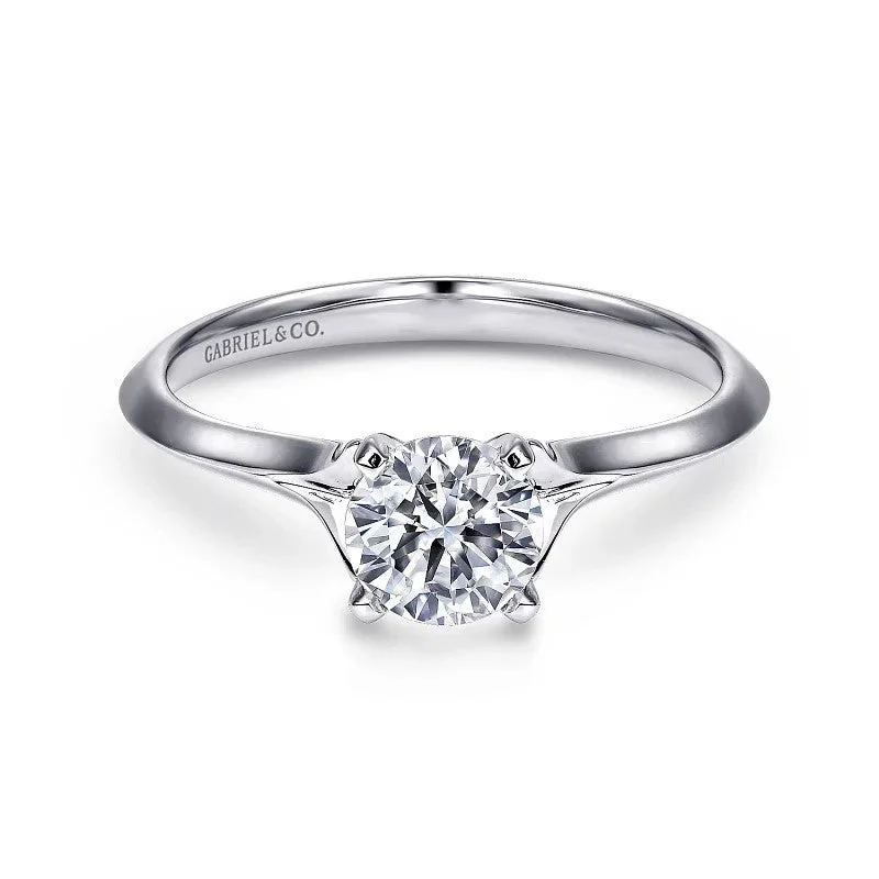 Ellis - 14K White Gold Round Diamond Engagement Ring (Setting Only)