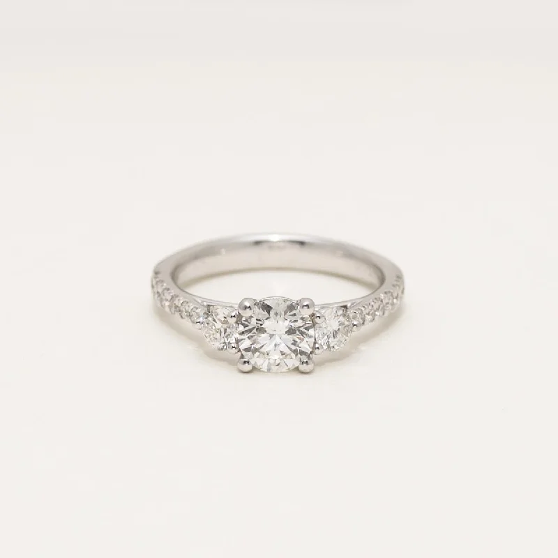 Estate Martin Flyer Diamond Engagement Ring in 14kt White Gold (1 1/3ct tw)