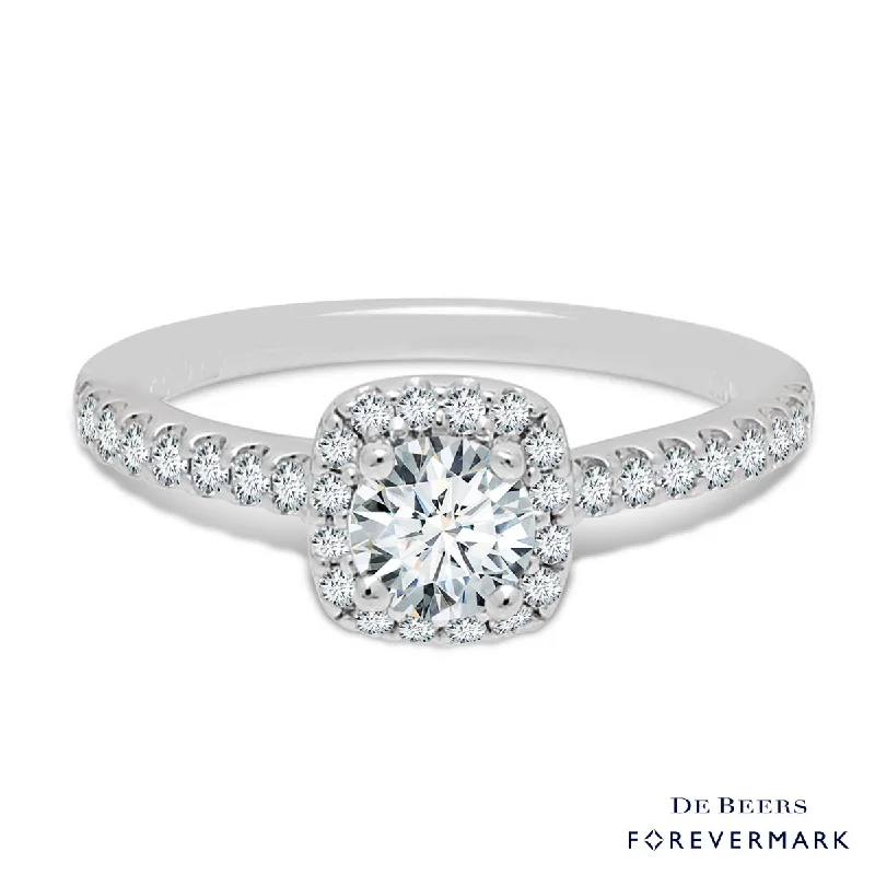 Forevermark Diamond Halo Engagement Ring in 14kt White Gold (3/4ct tw)