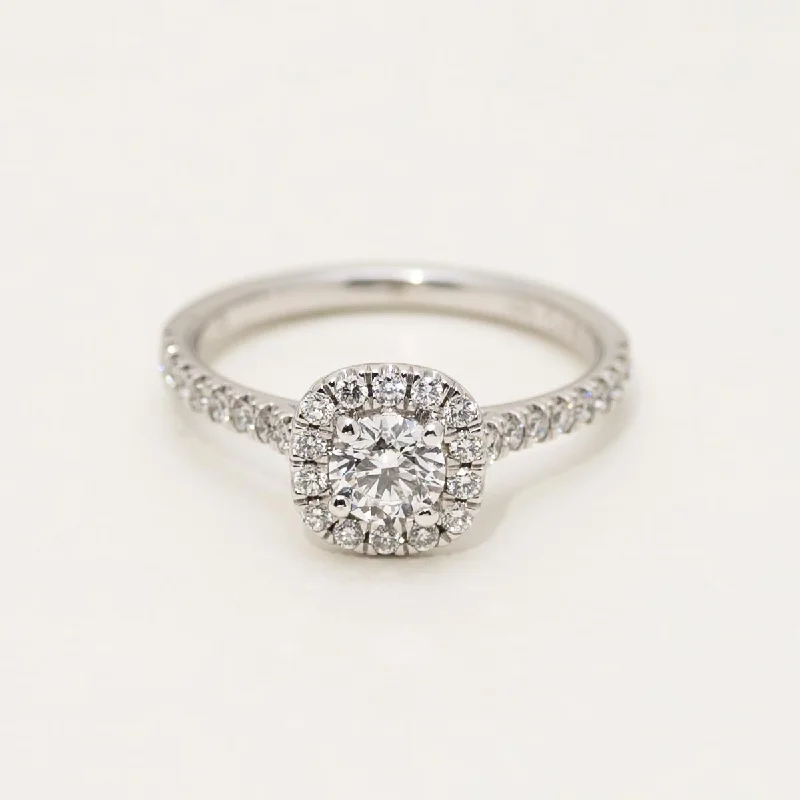 Forevermark Diamond Halo Engagement Ring in 18kt White Gold (3/4ct tw)