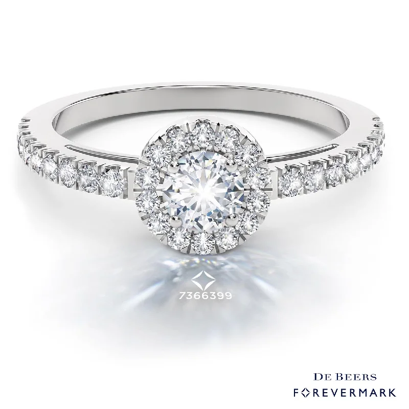 Forevermark Diamond Halo Engagement Ring in 18kt White Gold (5/8ct tw)