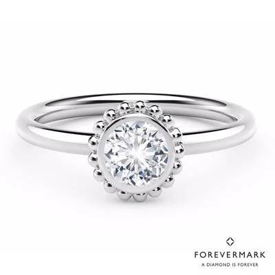 Forevermark Tribute Collection Beaded Bezel Ring in 18kt White Gold (1/3ct tw)