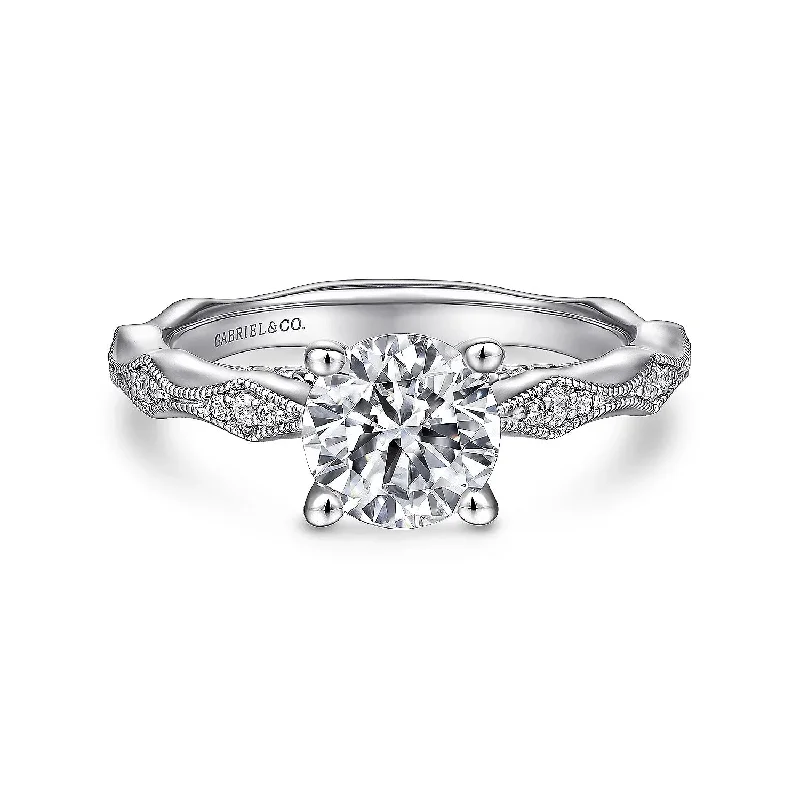 Mason - 14k White Gold Round Diamond Engagement Ring