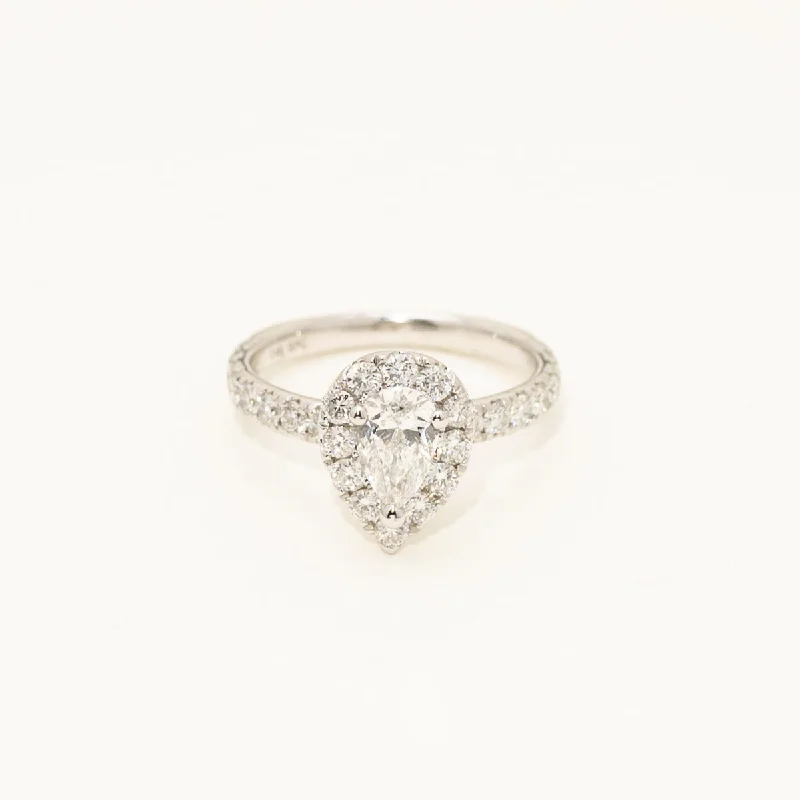 Pear Shape Diamond Engagement Ring in 14kt White Gold (1 3/4ct tw)