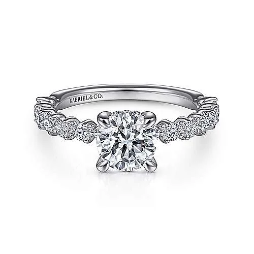 Zelmira - 14K White Gold Round Diamond Engagement Ring