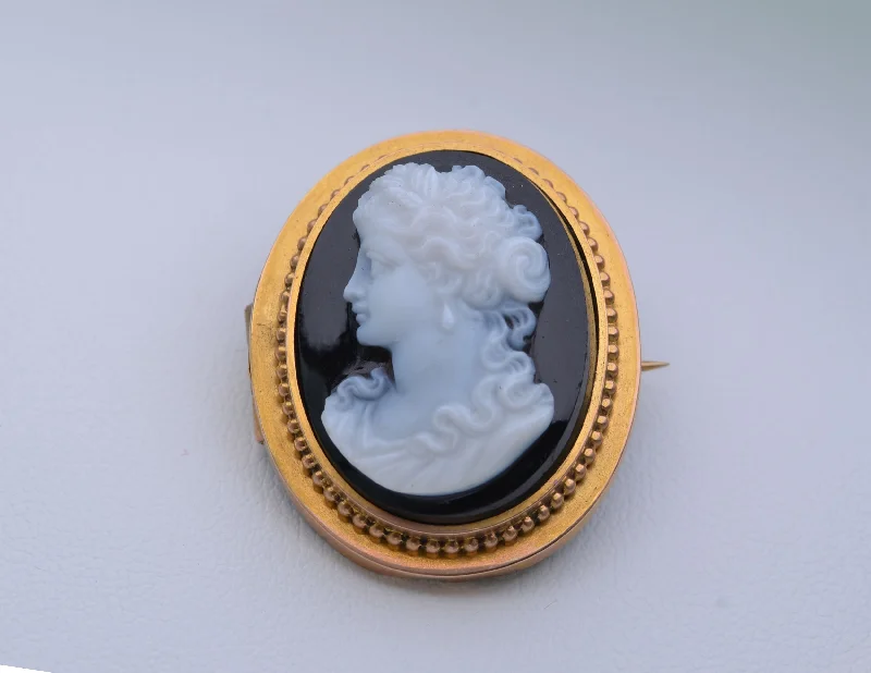 14K Yellow Gold Victorian Hard-Stone Cameo