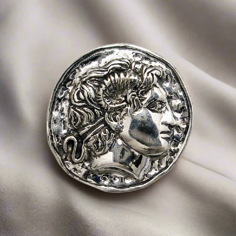 Alexander the Great Brooch in Sterling Silver (K-84)