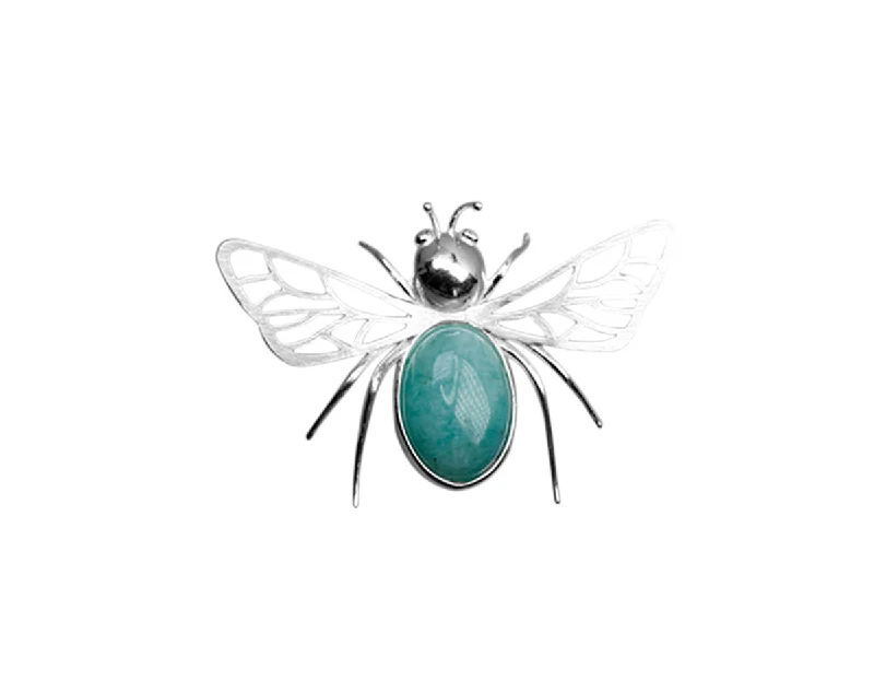 Amazonite Bee Brooch