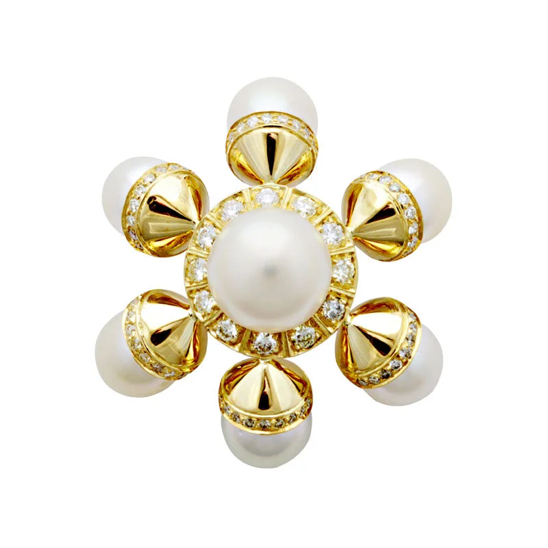 Brooch-South Sea Pearl and Diamond