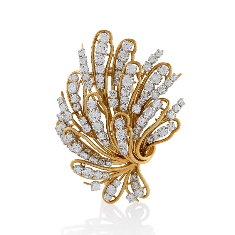 Bulgari Gold and Diamond Bouquet Brooch