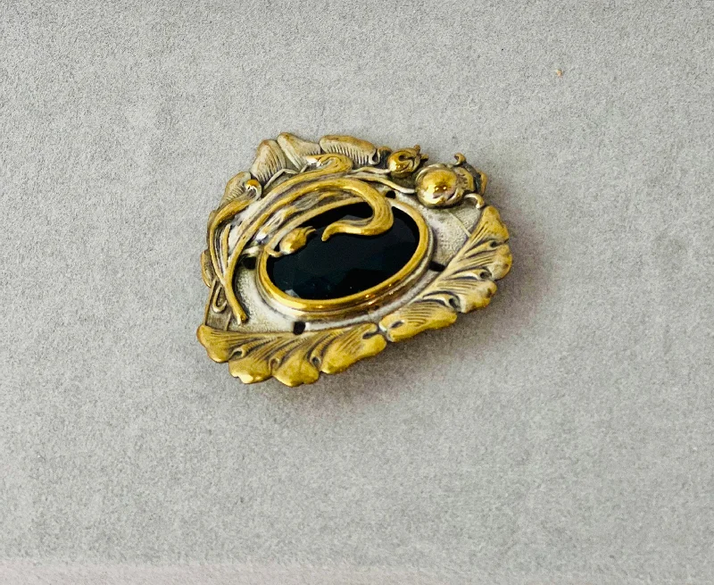 Estate Collection - Art Nouveau Gilt Metal Sash Pin