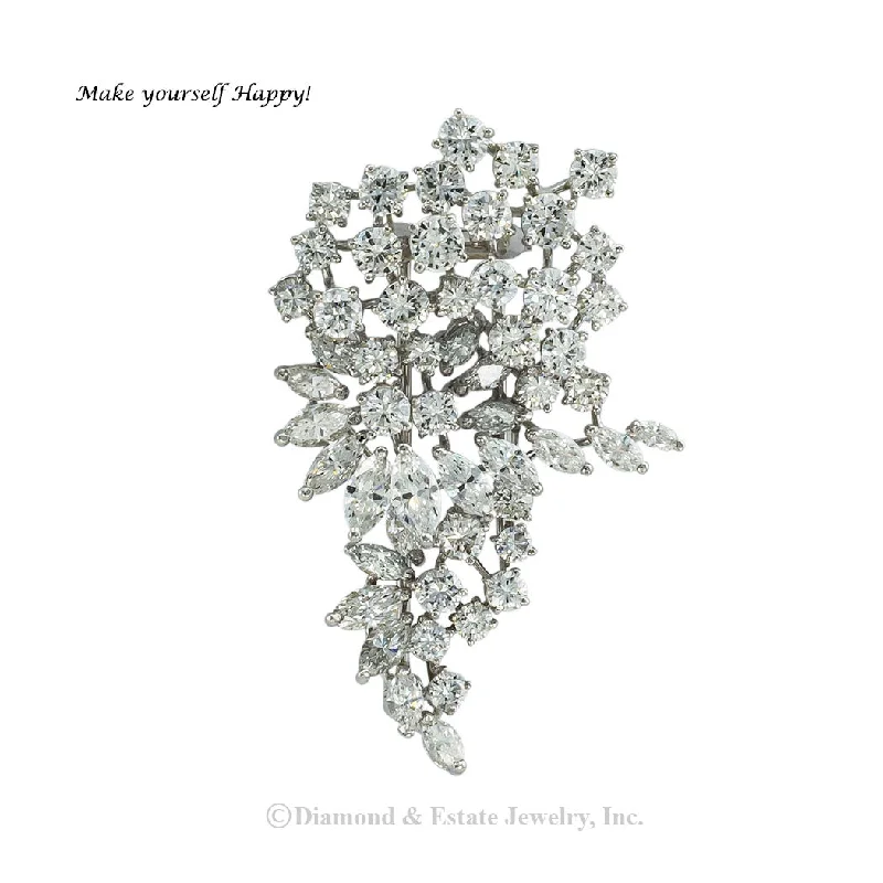 Harry Winston Diamond Platinum Clip Brooch