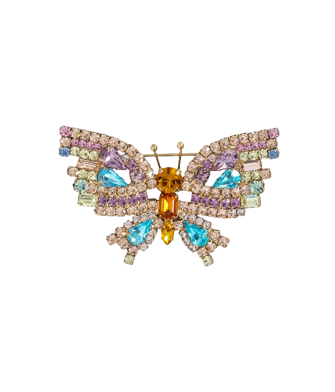 Butterfly Brooch in Aqua / Light Amethyst - Limited Edition of 25