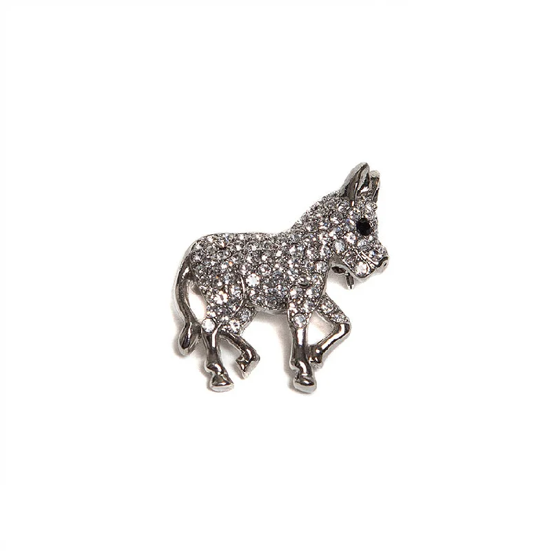 Sparkling Diamante Donkey Brooch