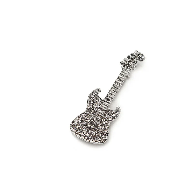 Sparkly Diamante Guitar Brooch